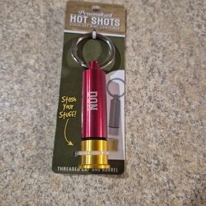 Red and Gold Keychain Stash Container